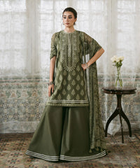 3 Piece - Embroidered Cotton Suit