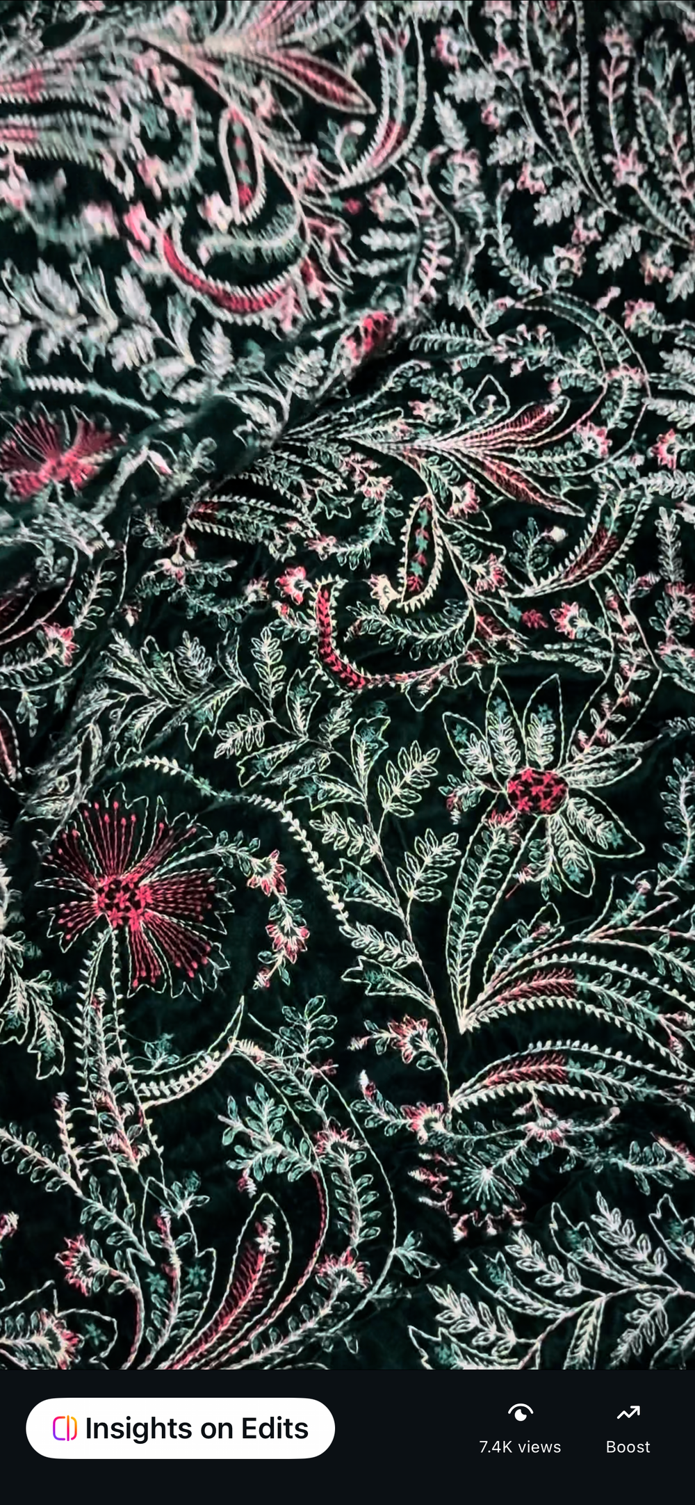 Velvet embroidered suit